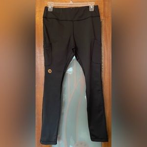 Racefaster Fleece Lined Black Legging Cycling Compression Spandex Stretch